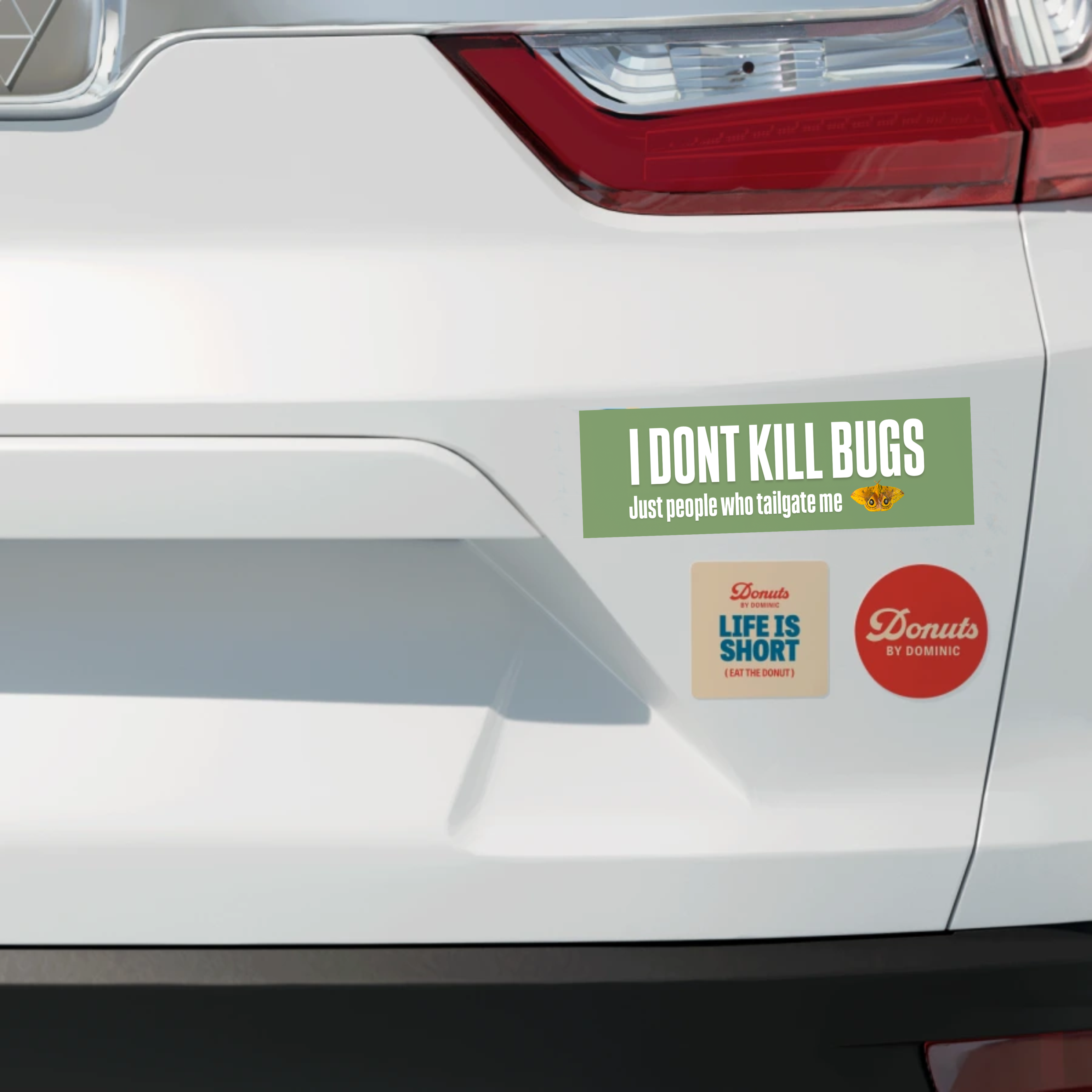 Car Magnet — "I Don't Kill Bugs, Just People Who Tailgate Me" Humorous Bumper Sticker